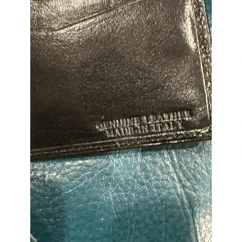 Men's Black Genuine Leather Bifold Wallet w/ Card Slots & ID Window Italy